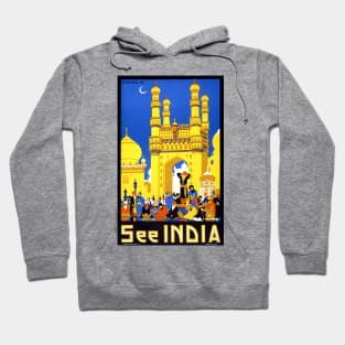 Vintage Travel Poster See India Hyderabad Hoodie